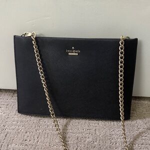 Kate Spade Black Crossbody Bag with Gold Chain